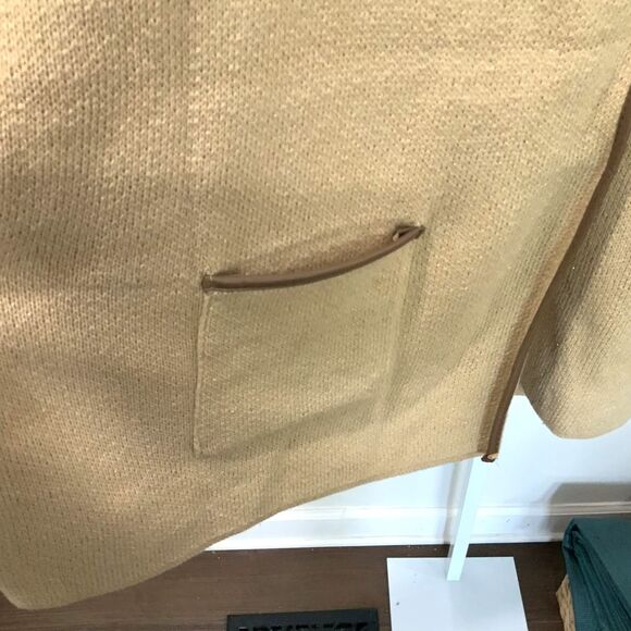 LC Lauren Conrad Cloak/Cape in Beige/Tan w/ Faux Leather Trim One Size Fits All - Picture 8 of 12